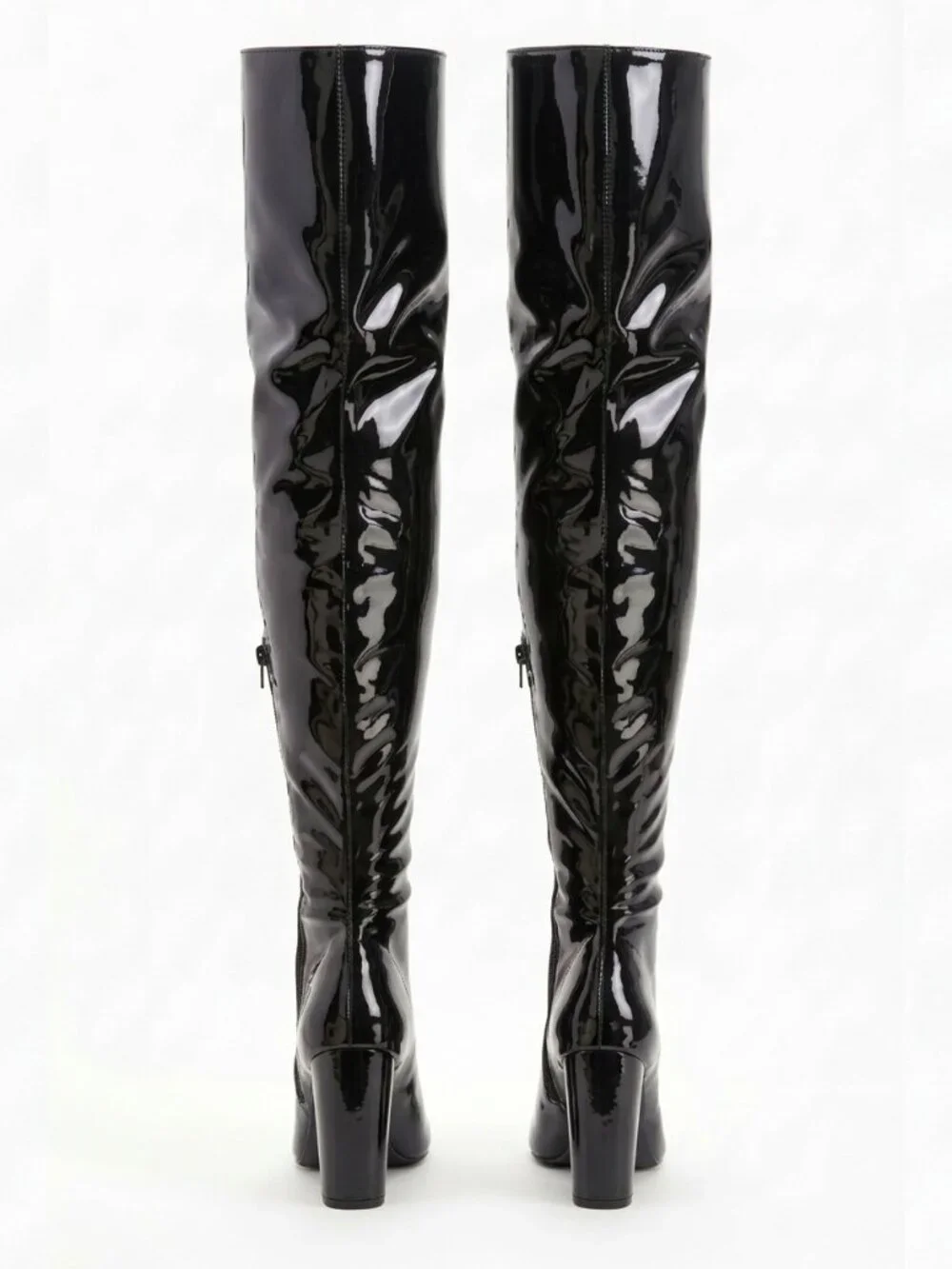 Patent Leather Over-The-Knee High Heel Boots